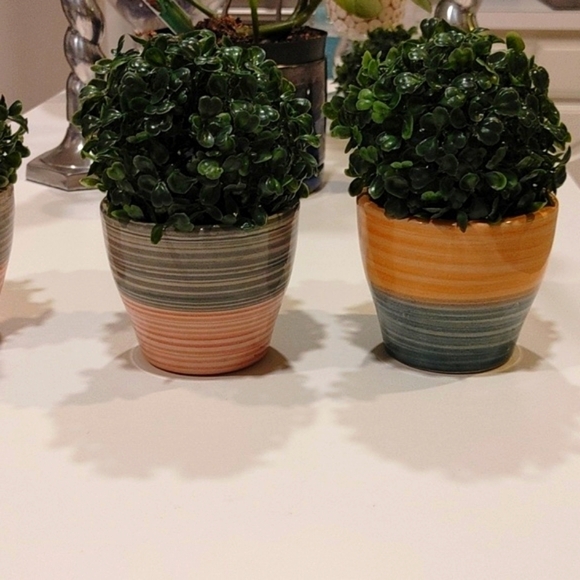 Ceramic Succulent Planters Set of 3 Garden Plants Gray and Peach 4" X 3.5" EUC - Picture 12 of 12